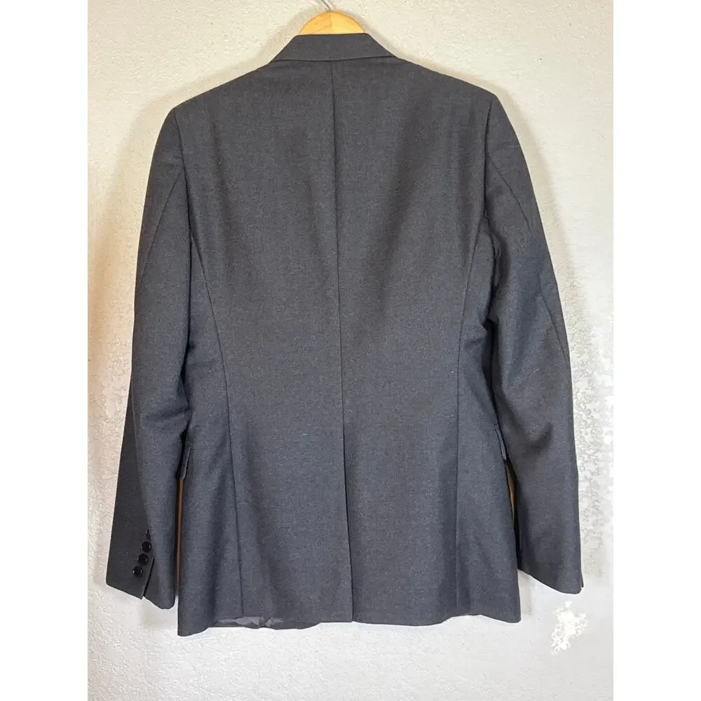 Brooks Brother Wool Mens Suit Jacket Size 40R Dark Gray Grey Blazer Work Jacket